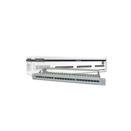 DIGITUS Professional DN-91624S-EA - Patch panel - CAT 6a - STP - RJ-45 X 24 - light grey, RAL 7035 - 1U - 19" - 0