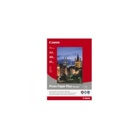 Canon Photo Paper Plus SG-201 - Semi-glossy - A3 (297 x 420 mm) - 260 g / m² - 20 sheet(s) photo paper - for i6500, 9100, 9950; PIXMA iX4000, iX5000, iX7000, PRO-1, PRO-10, PRO-100 - 0
