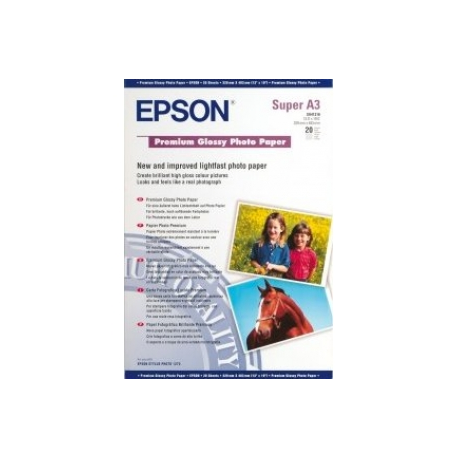 Epson Premium - Glossy - Super A3 / B (330 x 483 mm) - 255 g / m² - 20 sheet(s) photo paper - for SureColor SC-P700, P7500, P900, P9500, T2100, T3100, T3400, T3405, T5100, T5400, T5405 - 0