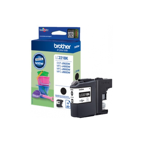 Brother LC221BK - Black - original - ink cartridge - for Brother DCP-J562DW, MFC-J480DW, MFC-J680DW, MFC-J880DW - 2