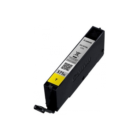 Canon CLI-571Y XL - 11 ml - High Yield - yellow - original - ink tank - for PIXMA TS5051, TS5053, TS5055, TS6050, TS6051, TS6052, TS8051, TS8052, TS9050, TS9055 - 3