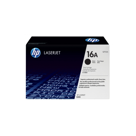 HP 16A - Black - original - LaserJet - toner cartridge (Q7516A) - for LaserJet 5200, 5200dtn, 5200L, 5200Lx, 5200n, 5200tn - 2