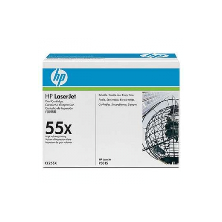 HP 55X - High Yield - black - original - LaserJet - toner cartridge (CE255X) - for LaserJet Enterprise MFP M525, P3015; LaserJet Enterprise Flow MFP M525 - 0