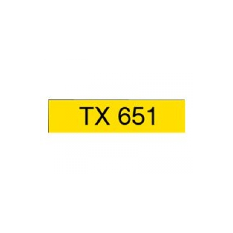 Brother TX651 - Black on yellow - Roll (2.4 cm x 15 m) 1 cassette(s) laminated tape - for P-Touch PT-7000, PT-8000 - 1