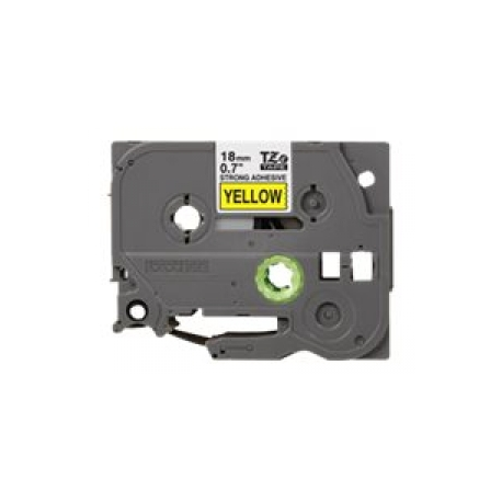 Brother TZe-S641 - Extra strength adhesive - black on yellow - Roll (1.8 cm x 8 m) 1 cassette(s) laminated tape - for Brother PT-D600; P-Touch PT-1880, D450, D800, E550, E800, P900, P950; P-Touch EDGE PT-P750 - 3