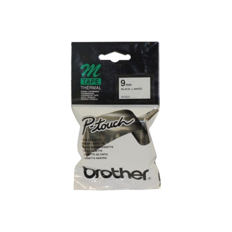 Brother M-K221BZ - Black on white - Roll (0.9 cm x 8 m) 1 cassette(s) label tape - for P-Touch PT-55, PT-65, PT-75, PT-80, PT-85, PT-90, PT-BB4, PT-M95 - 1