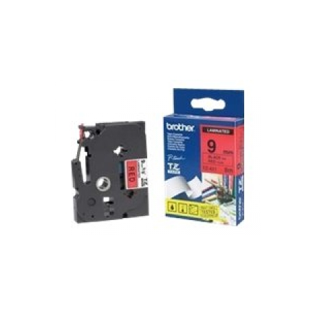 Brother - Black on red - Roll (0.9 cm x 8 m) 1 cassette(s) laminated tape - for P-Touch PT-1080, 1090, 1230, 1290, 18, 2030, 2430, 2730, 3600, 7100, 9700, 9800, PT-GL-200 - 2