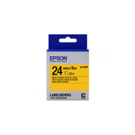 Epson LabelWorks LK-6YBP - Black on yellow - Roll (2.4 cm x 9 m) 1 cassette(s) label tape - for LabelWorks LW-1000, LW-600, LW-700, LW-900, LW-Z5000, LW-Z5010, LW-Z700, LW-Z710, LW-Z900 - 0