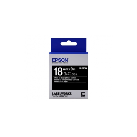 Epson LabelWorks LK-5BWV - White on black - Roll (1.8 cm x 9 m) 1 cassette(s) label tape - for LabelWorks LW-1000, 400, 600, 700, 900, K400, Z5000, Z5010, Z700, Z710, Z900 - 0