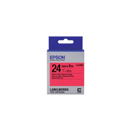 Epson LabelWorks LK-6RBP - Black on red - Roll (2.4 cm x 9 m) 1 cassette(s) label tape - for LabelWorks LW-1000, LW-600, LW-700, LW-900, LW-Z5000, LW-Z5010, LW-Z700, LW-Z710, LW-Z900 - 0