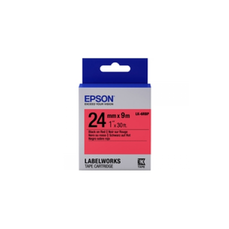 Epson LabelWorks LK-6RBP - Black on red - Roll (2.4 cm x 9 m) 1 cassette(s) label tape - for LabelWorks LW-1000, LW-600, LW-700, LW-900, LW-Z5000, LW-Z5010, LW-Z700, LW-Z710, LW-Z900 - 1