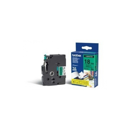 Brother TZe-741 - Standard adhesive - black on green - Roll (1.8 cm x 8 m) 1 cassette(s) laminated tape - for Brother PT-D600; P-Touch PT-1880, D450, D800, E550, E800, P900, P950; P-Touch EDGE PT-P750 - 0