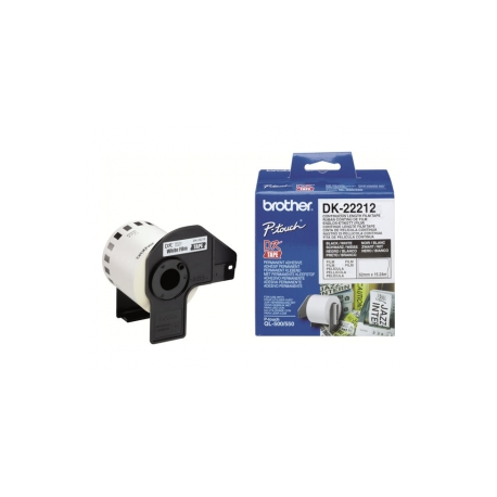 Brother DK-22212 - Permanent adhesive - white - Roll (6.2 cm x 15.2 m) tape - for Brother QL-1050, 1060, 500, 550, 560, 570, 580, 600, 650, 700, 710, 720, 820 - 1
