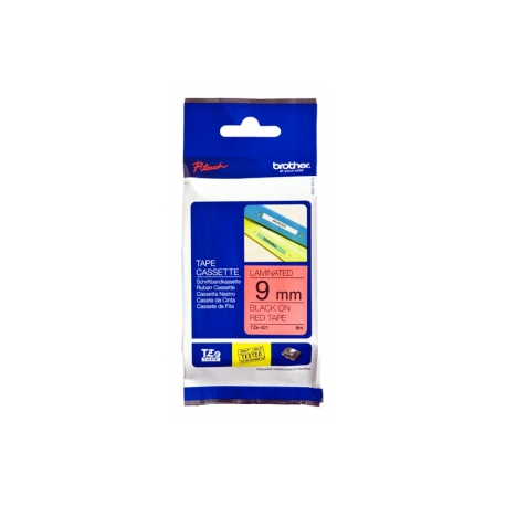 Brother TZe-421 - Standard adhesive - black on red - Roll (0.9 cm x 8 m) 1 cassette(s) laminated tape - for Brother PT-D210, D600, H110; P-Touch PT-1005, 1880, E800, H110; P-Touch Cube Plus PT-P710 - 0