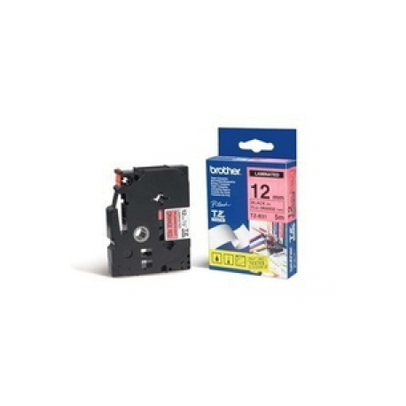 Brother TZe-B31 - Black on fluorescent orange - Roll (1.2 cm x 5 m) 1 cassette(s) laminated tape - for Brother PT-D210, D600, H110; P-Touch PT-1005, 1010, D450, D800, H110, P300, P900, P950 - 0