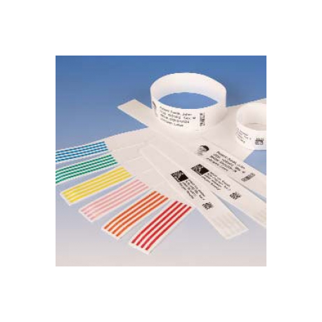 Zebra Z-Band Direct Next Generation - Polypropylene (PP) - permanent acrylic adhesive - coated - perforated - white - 25.4 x 279.4 mm 2700 pcs. (6 roll(s) x 450) wristbands - for Zebra S4M; S Series 105SL; Stripe S600; Xi Series 110XiIIIPlus; Z Series Z4Mplus, ZM400 - 0