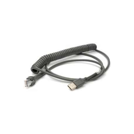 Datalogic CAB-424E - USB cable - USB (M) - 3 m - coiled - for Gryphon Desk D432 2D; Gryphon I GBT4100, GM4100, GM4130; Gryphon L GD4310, GD4330 - 3
