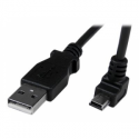 StarTech.com Down Angle Mini USB Cable - 2m - Black - USB A to Mini USB B - USB to Mini USB Cable - Mini USB Charger - USB A to Mini B (USBAMB2MD) - USB cable - USB (M) to mini-USB Type B (M) - USB 2.0 - 2 m - 90° connector, molded - black
