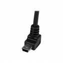 StarTech.com 1m Mini USB Cable Cord - A to Up Angle Mini B - Up Angled Mini USB Cable - 1x USB A (M), 1x USB Mini B (M) - Black (USBAMB1MU) - USB cable - USB (M) to mini-USB Type B (M) - 1 m - 90° connector - black