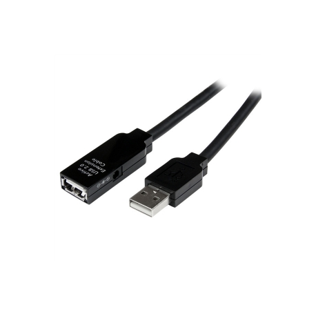 StarTech.com 25m USB 2.0 Active Extension Cable M / F - 25 meter USB A Male to USB A Female USB 2.0 Repeater / Extender Cable - Black - 80ft (USB2AAEXT25M) - USB extension cable - USB (F) to USB (M) - USB 2.0 - 25 m - active - black - for P / N: SVA5H2NEUA, UUSBOTG - 3