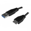 StarTech.com 3m 10ft Slim USB 3.0 A to Micro B Cable M / M - Mobile Charge Sync USB 3.0 Micro B Cable for Smartphones and Tablets (USB3AUB3MS) - USB cable - Micro-USB Type B (M) to USB Type A (M) - USB 3.0 - 3 m - molded - black - for P / N: S2510BU33PW, S251BMU3FP, S251BRU33, SLSODDU33B, SM2NGFFMBU33