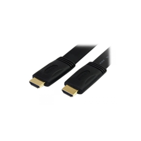 StarTech.com 5m Flat High Speed HDMI Cable with Ethernet Ultra HD 4kx2k - HDMI cable with Ethernet - HDMI male to HDMI male - 5 m - shielded - black - 0