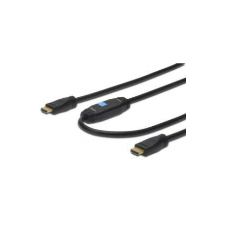ASSMANN HDMI High Speed with Ethernet - HDMI cable with Ethernet - HDMI male to HDMI male - 20 m - double shielded - black - 0