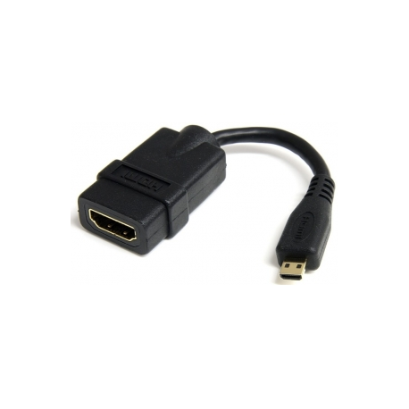 StarTech.com 5in High Speed HDMI Adapter Cable - HDMI to HDMI Micro - F / M - 5 inch Micro HDMI Adapter - HDMI Female to Micro HDMI Male (HDADFM5IN) - HDMI adapter - HDMI female to micro HDMI male - 1.2 cm - shielded - black - for P / N: HDMM30CM - 3