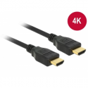 Delock - HDMI cable with Ethernet - HDMI male to HDMI male - 2 m - triple shielded twisted pair - black - 4K support