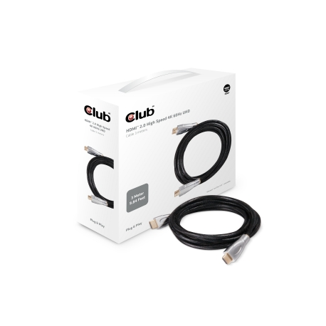 Club 3D - HDMI cable - HDMI male to HDMI male - 3 m - 0
