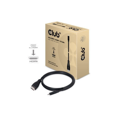 Club 3D CAC-1351 - HDMI cable - micro HDMI male to HDMI male - 1 m - 4K support - 0