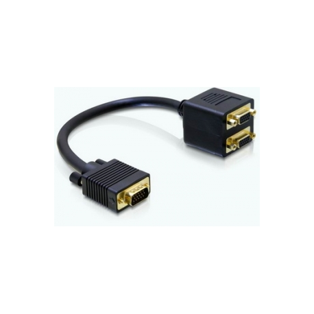DeLOCK - VGA adapter - HD-15 (VGA) (M) to HD-15 (VGA) (F) - 20 cm - 0