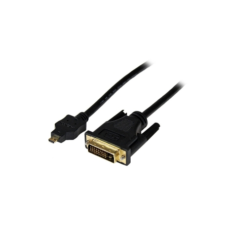 StarTech.com 2m Micro HDMI to DVI-D Cable - M / M - 2 meter Micro HDMI to DVI Cable - 19 pin HDMI (D) Male to DVI-D Male - 1920x1200 Video (HDDDVIMM2M) - Adapter cable - DVI-D male to micro HDMI male - 2 m - shielded - black - 5
