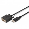 DisplayPort adapter cable, DP - DVI (24+1) M / M, 3.0m, w / interlock, DP 1.1a compatible, CE, bl