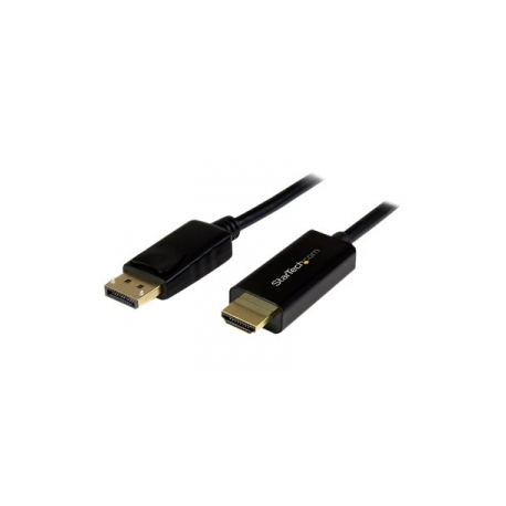 StarTech.com 6.5 ft  /  2m DisplayPort to HDMI converter cable - 4K (DP2HDMM2MB) - Adapter cable - DisplayPort male to HDMI male - 2 m - black - 4K support - for P / N: DK30CH2DEP, DK30CH2DEPUE, DK30CH2DPPD, DK30CH2DPPDU, DK30CHDDPPD, DK30CHDPPDUE - 0