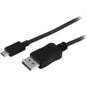 StarTech.com 3ft / 1m USB C to DisplayPort 1.2 Cable 4K 60Hz, USB-C to DisplayPort Adapter Cable HBR2, USB Type-C DP Alt Mode to DP Monitor Video Cable, Compatible with Thunderbolt 3, Black - USB-C Male to DP Male (CDP2DPMM1MB) - DisplayPort cable - USB-C (M) to DisplayPort (M) - Displayport 1.2 / Thunderbolt 3 - 1 m - 4K60Hz (3840 x 2160) support - black - for P / N: TB33A1C, TB3DK2DPM2, TB3DKDPMAW, TB3DKDPMAWUE, TB3DOCK2DPPD, TB3DOCK2DPPU