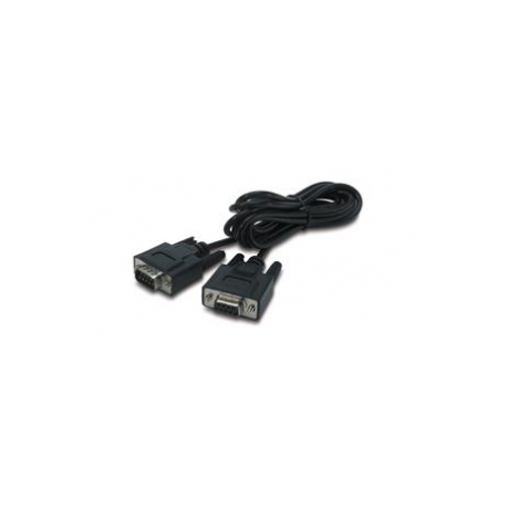 APC - Serial cable - DB-9 (M) to DB-9 (F) - black - for P / N: SRV1KA-TW, SRV1KI-TW, SRV2KA-TW, SRV2KI-TW, SRV3KA-TW, SRV3KI-TW, SRV6KI-TW - 0
