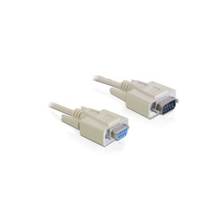 DeLOCK - Serial extension cable - DB-9 (M) to DB-9 (F) - 2 m - molded, thumbscrews - beige - 0