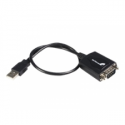 StarTech.com 1 ft USB to RS232 Serial DB9 Adapter Cable with COM Retention - Serial adapter - USB - RS-232 - black