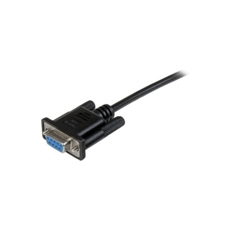 StarTech.com 2m Black DB9 RS232 Serial Null Modem Cable F / F - Null modem cable - DB-9 (F) to DB-9 (F) - 2 m - molded, thumbscrews - black - 1