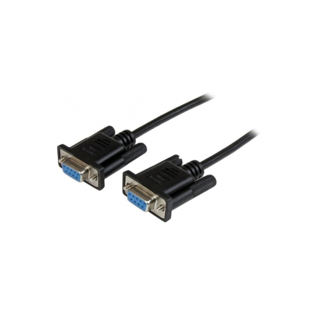 StarTech.com 2m Black DB9 RS232 Serial Null Modem Cable F / F - Null modem cable - DB-9 (F) to DB-9 (F) - 2 m - molded, thumbscrews - black - 3