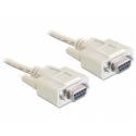 DeLOCK - Null modem cable - DB-9 (F) to DB-9 (F) - 3 m - grey