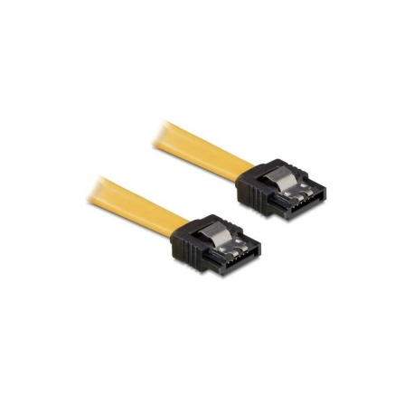 DeLOCK Cable SATA - SATA cable - Serial ATA 150 / 300 - SATA (F) to SATA (F) - 30 cm - latched, straight connector - yellow - 0