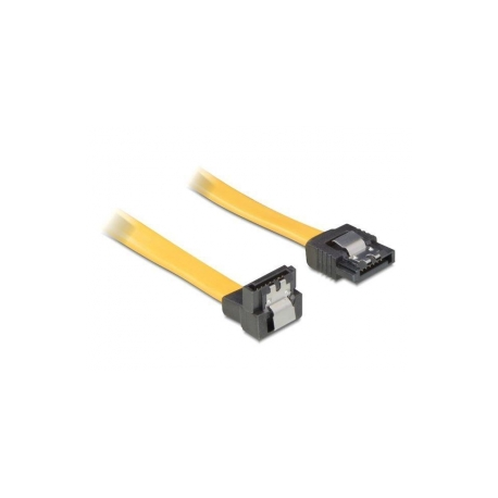 DeLOCK Cable SATA - SATA cable - Serial ATA 150 / 300 - SATA (F) to SATA (F) - 70 cm - down-angled connector, latched, straight connector - yellow - 0