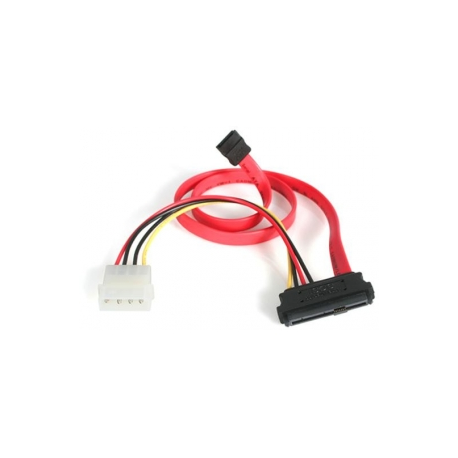 StarTech.com 18in SAS 29 Pin to SATA Cable with LP4 Power - 18in SAS 29 pin to SATA Cable - 18in SFF 8482 to SATA (SAS729PW18) - SATA / SAS cable - 4 PIN internal power, 29 pin internal SAS (SFF-8482) to SATA (R) - 46 cm - red - for P / N: DRW150SASBK - 1