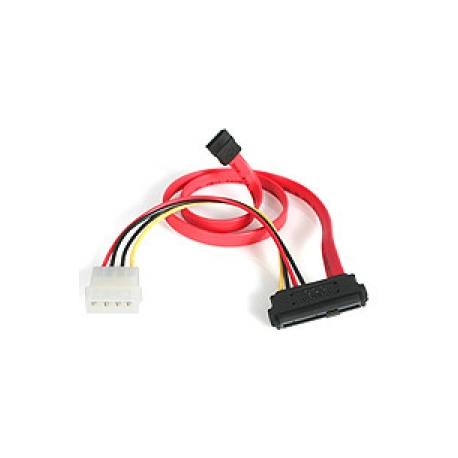 StarTech.com 18in SAS 29 Pin to SATA Cable with LP4 Power - 18in SAS 29 pin to SATA Cable - 18in SFF 8482 to SATA (SAS729PW18) - SATA / SAS cable - 4 PIN internal power, 29 pin internal SAS (SFF-8482) to SATA (R) - 46 cm - red - for P / N: DRW150SASBK - 7