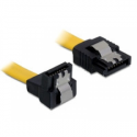 DeLOCK - SATA cable - Serial ATA 150 / 300 - SATA (F) to SATA (F) - 30 cm - down-angled connector, latched, straight connector - yellow