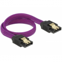 DeLOCK Premium - SATA cable - Serial ATA 150 / 300 / 600 - SATA (M) to SATA (M) - 30 cm - latched - purple