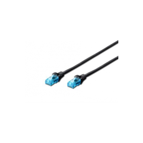 DIGITUS - Patch cable - RJ-45 (M) to RJ-45 (M) - 5 m - UTP - CAT 5e - booted, snagless - black - 0