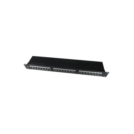 Gembird NPP-C624-002 - Patch panel with cable management - CAT 6 - STP - black - 1U - 19" - 24 ports - 0